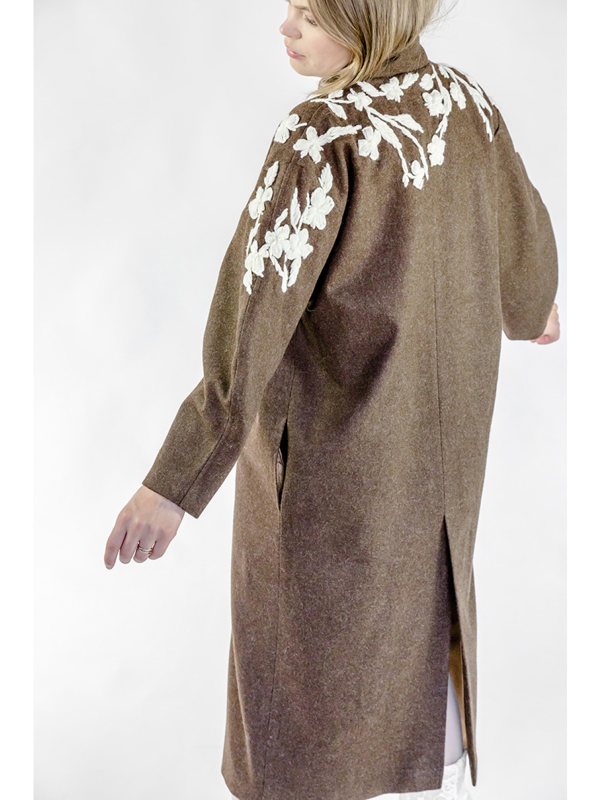 Embroidered Maxi Coat
