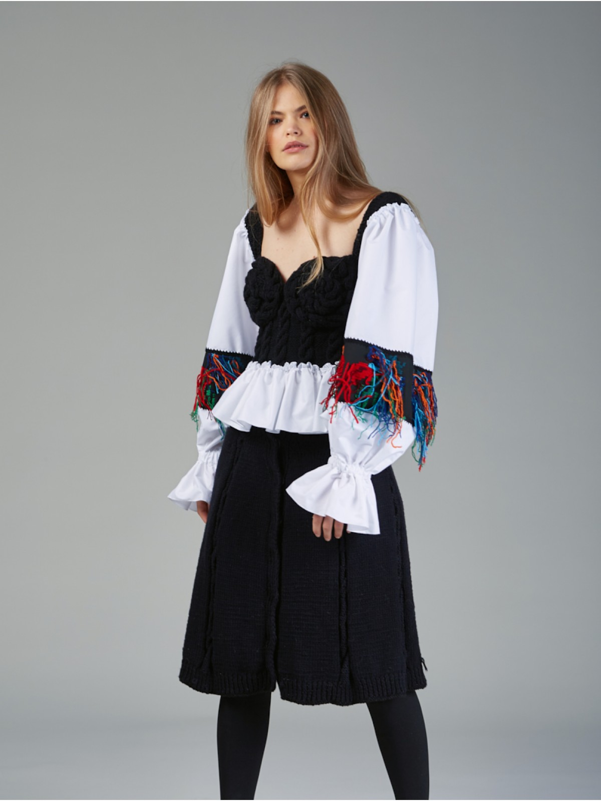 Hand-Knitted Midi Skirt