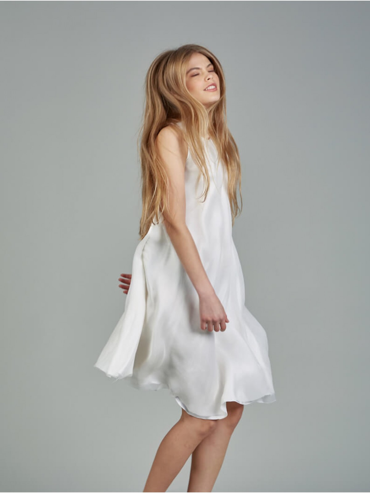 Silk layered dress