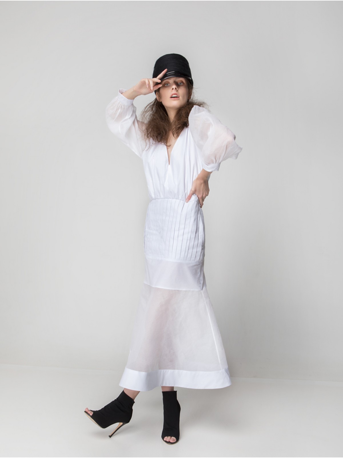 Plunging "V"-cut neckline dress